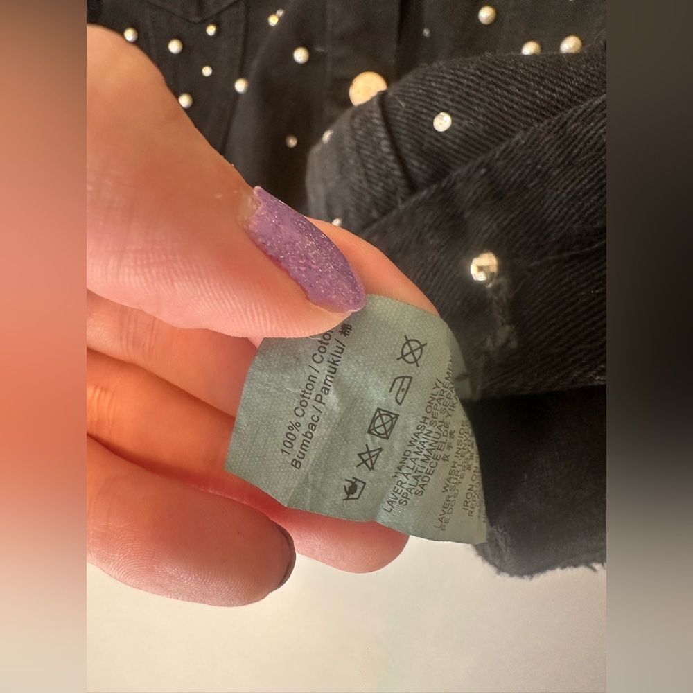 Missguided Carli Bybel Distressed Black Jean Jacket - Picture 11 of 15